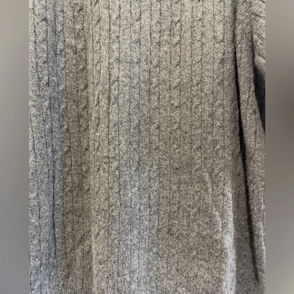 Allen Solly 100% Cashmere Cable Knit Gray Crewneck Sweater